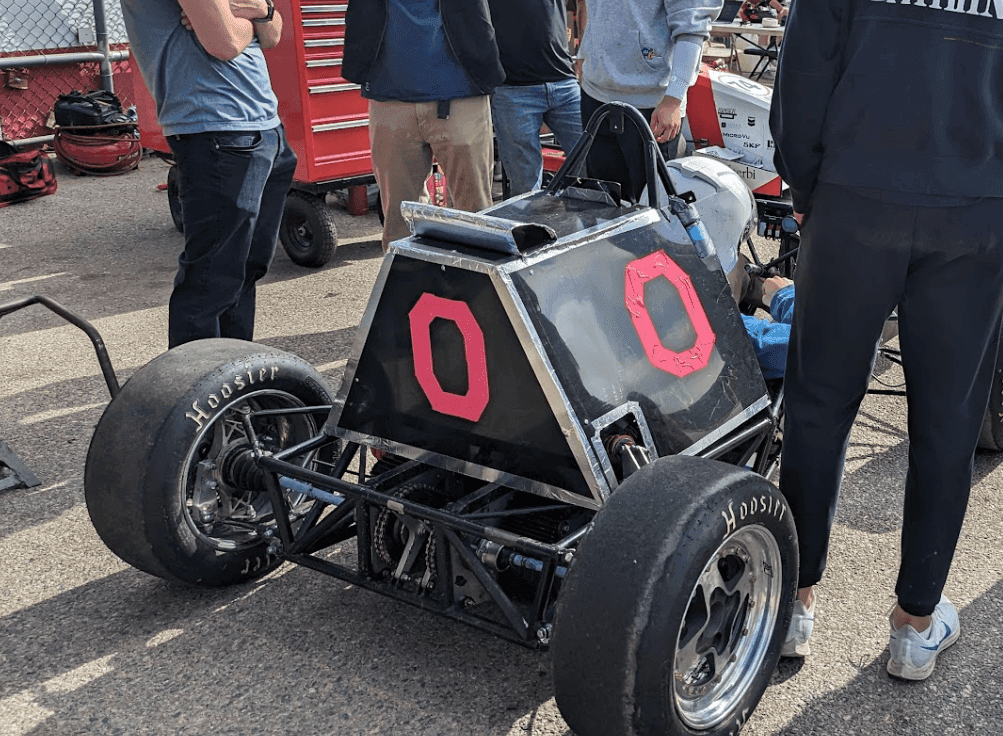 Finished polycarbonate enclosure on the car at competition