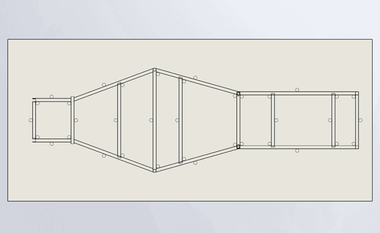 Tube placement template, top-view drawing