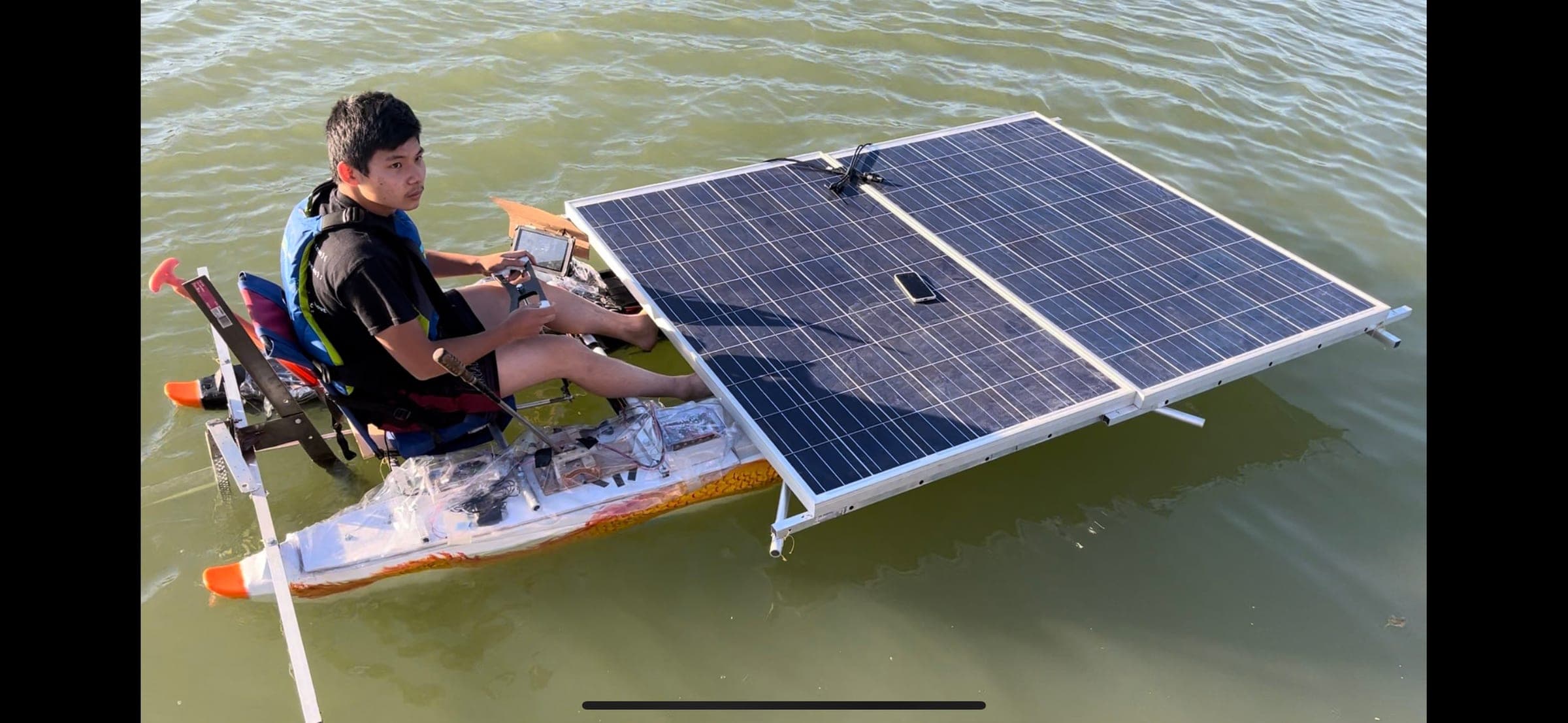 Solar powered electric boat